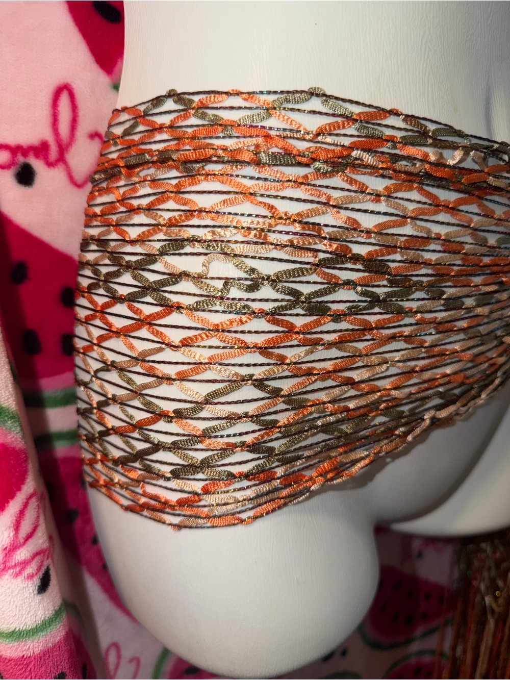 🧡🤎 Crochet Fringe Wrap/ Scarf